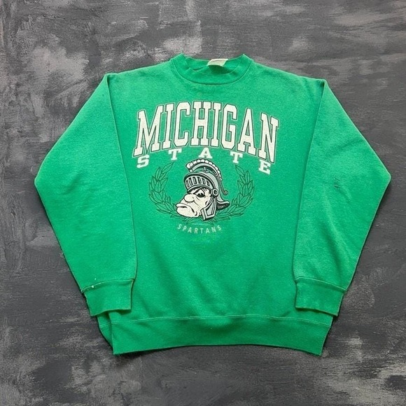 Vintage Other - Vintage Michigan‎ State Sweatshirt Mens XL Green 1990s NCAA